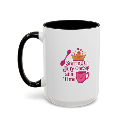 Joyful Crown Accent Coffee Mug | Perfect for Birthdays, Gifts, Home Decor, Coffee Lovers, Daily Motivation