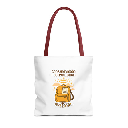 Inspirational Tote Bag - 'God Said I'm Good' Quote, Motivational Gift, Reusable Shopping Bag, Eco-Friendly Accessory, Everyday Use