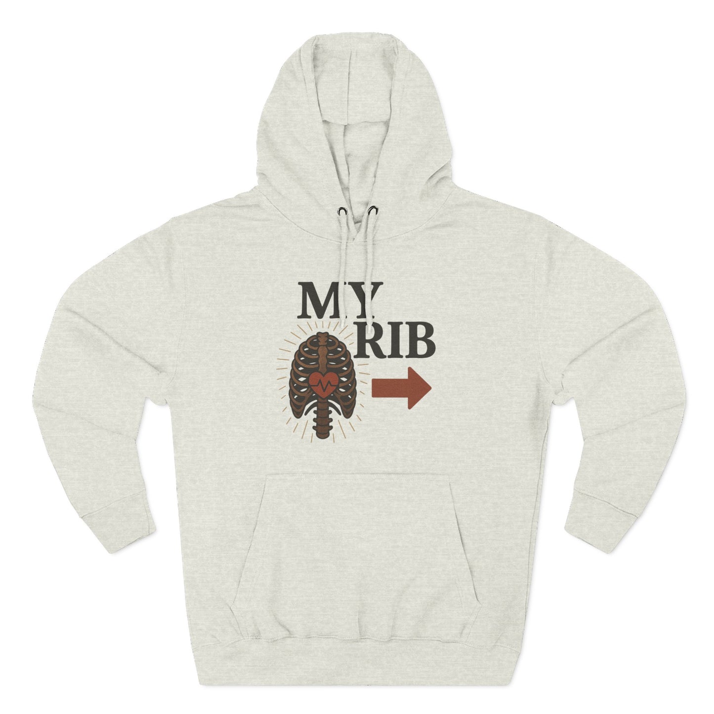 Heartfelt Rib Graphic Hoodie for Couples, Valentine's Day Gift, Matching Sweatshirt, Cozy Fleece, Romantic Style