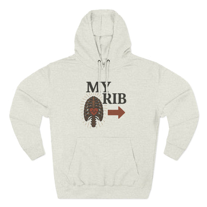 Heartfelt Rib Graphic Hoodie for Couples, Valentine's Day Gift, Matching Sweatshirt, Cozy Fleece, Romantic Style