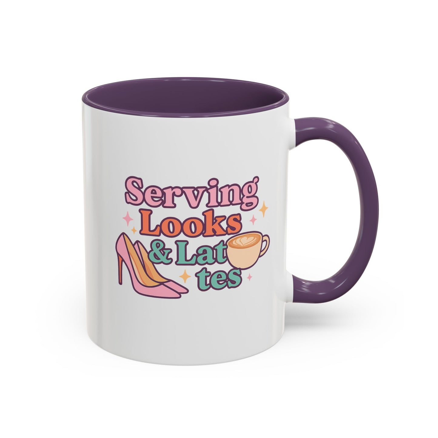 Serving Look and Latte Accent Coffee Mug (11, 15oz)