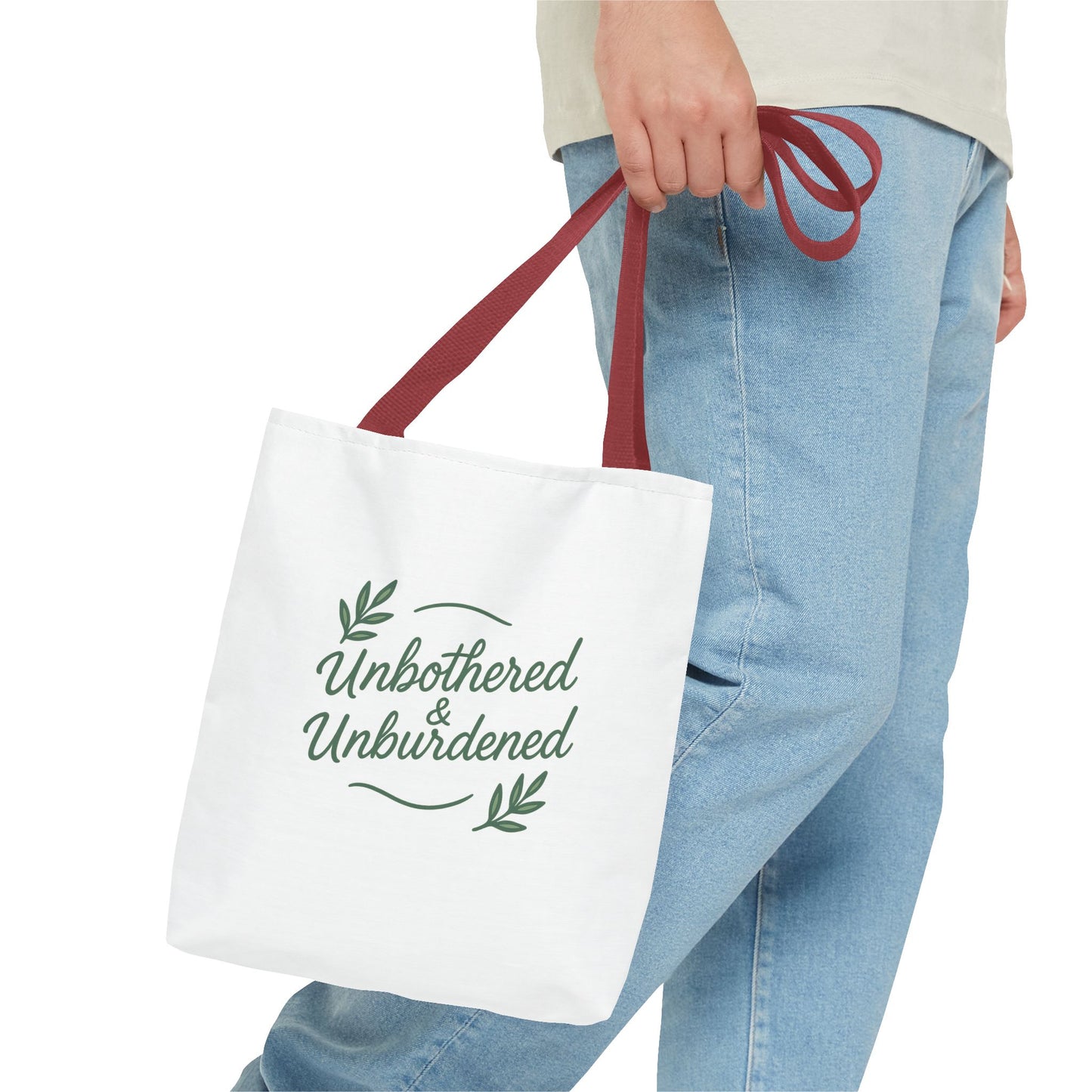 Unbothered & Unburdened Tote Bag, Everyday Tote, Eco-Friendly Bag, Gift for Her, Stylish Shopping Bag, Motivational Tote