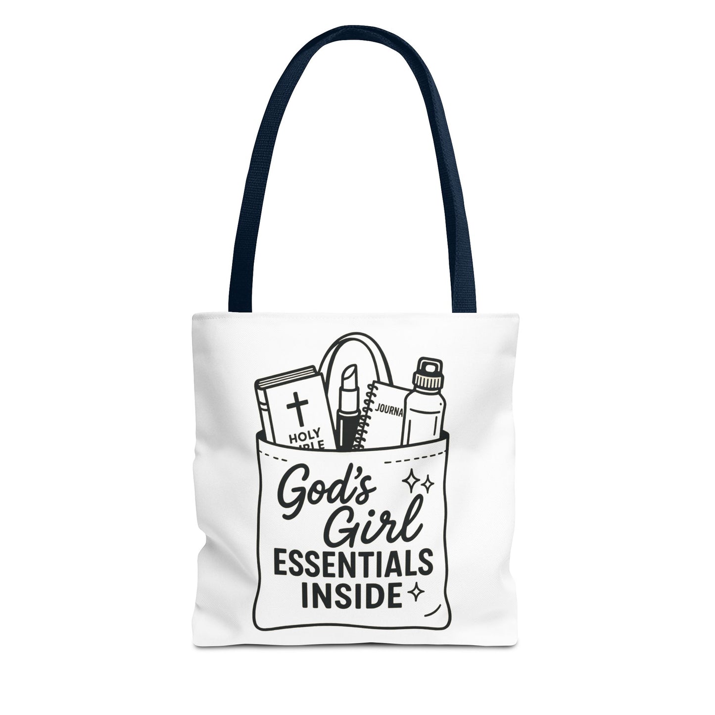 God's Girl Essentials Tote Bag | Motivational Bag for Women, Christian Gifts, Spiritual Tote, Everyday Purse, Faith-Inspired Accessory