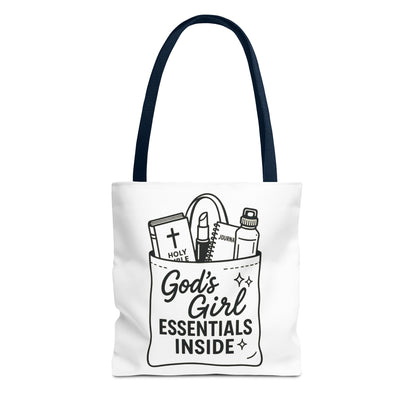 God's Girl Essentials Tote Bag | Motivational Bag for Women, Christian Gifts, Spiritual Tote, Everyday Purse, Faith-Inspired Accessory