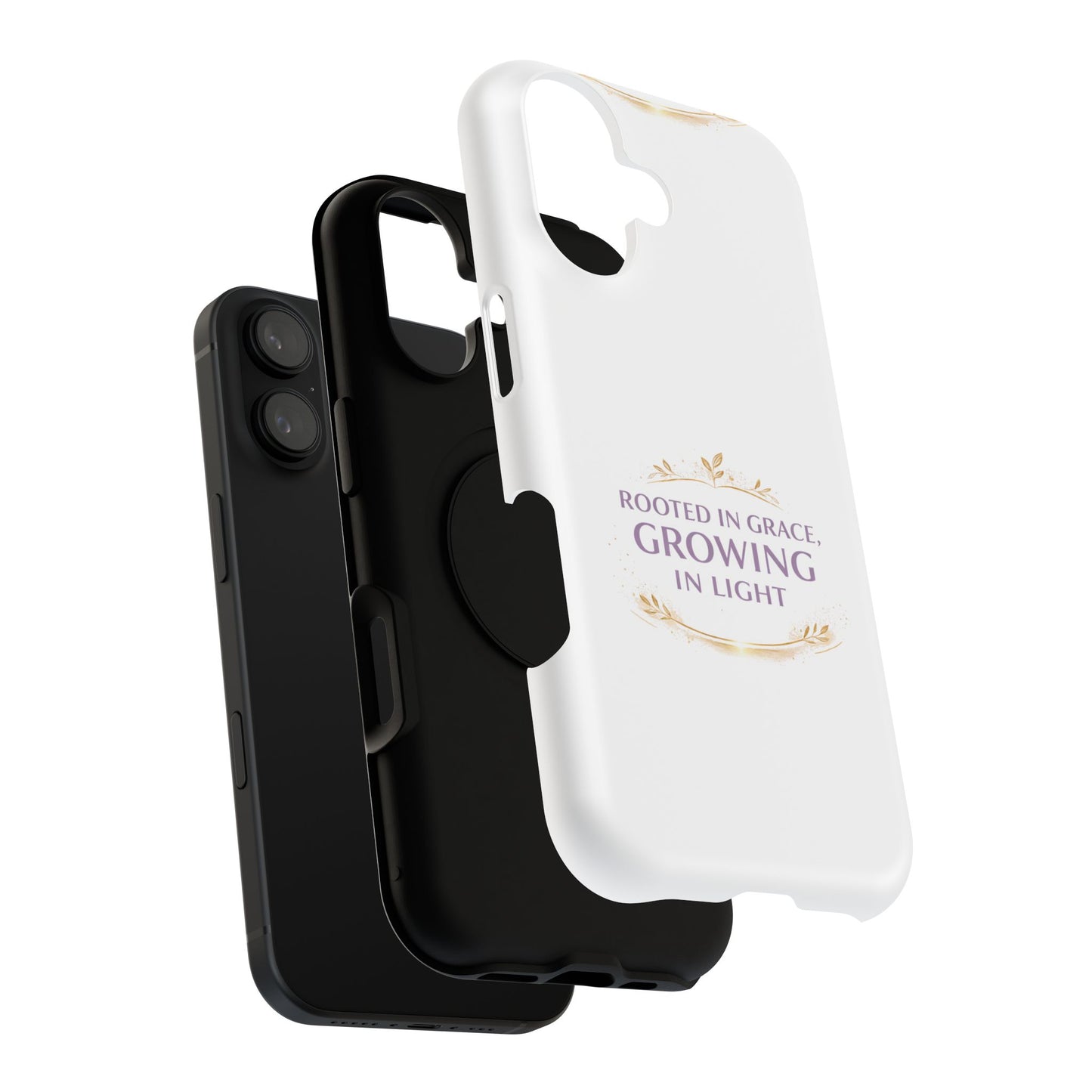 Phone Case — "Rooted in Grace, Growing in Light" Impact-Resistant Floral Design