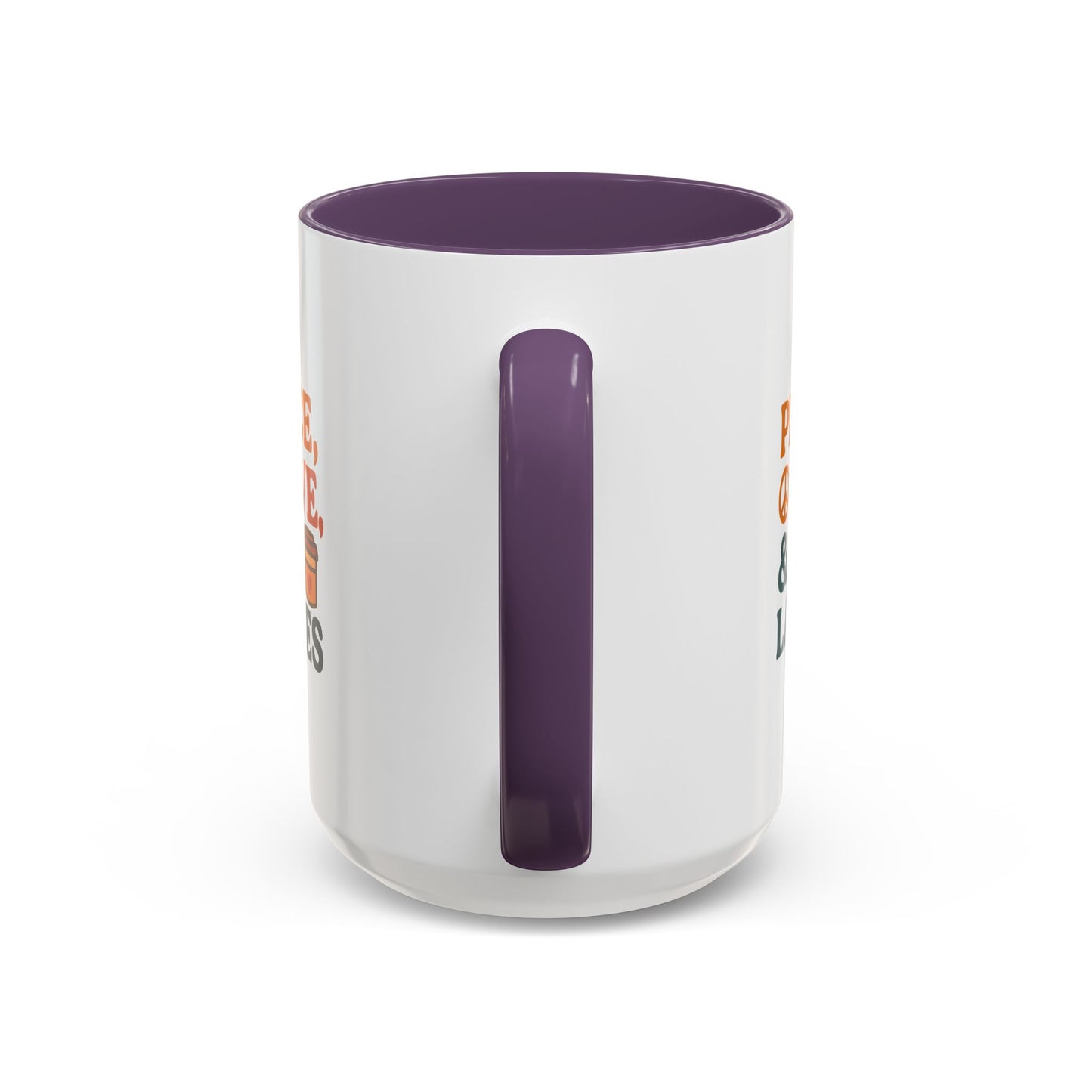 Peace, Love & Lattes Coffee Mug | Accent Mug for Coffee Lovers | Gift for Baristas, Friends, Home Decor, Kitchen Essentials