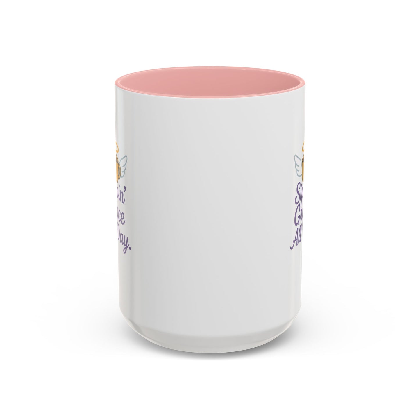 Sipping Grace Accent Coffee Mug | Stylish Gift for Coffee Lovers, Inspirational Mug, Office Décor, Unique Funny Coffee Cup