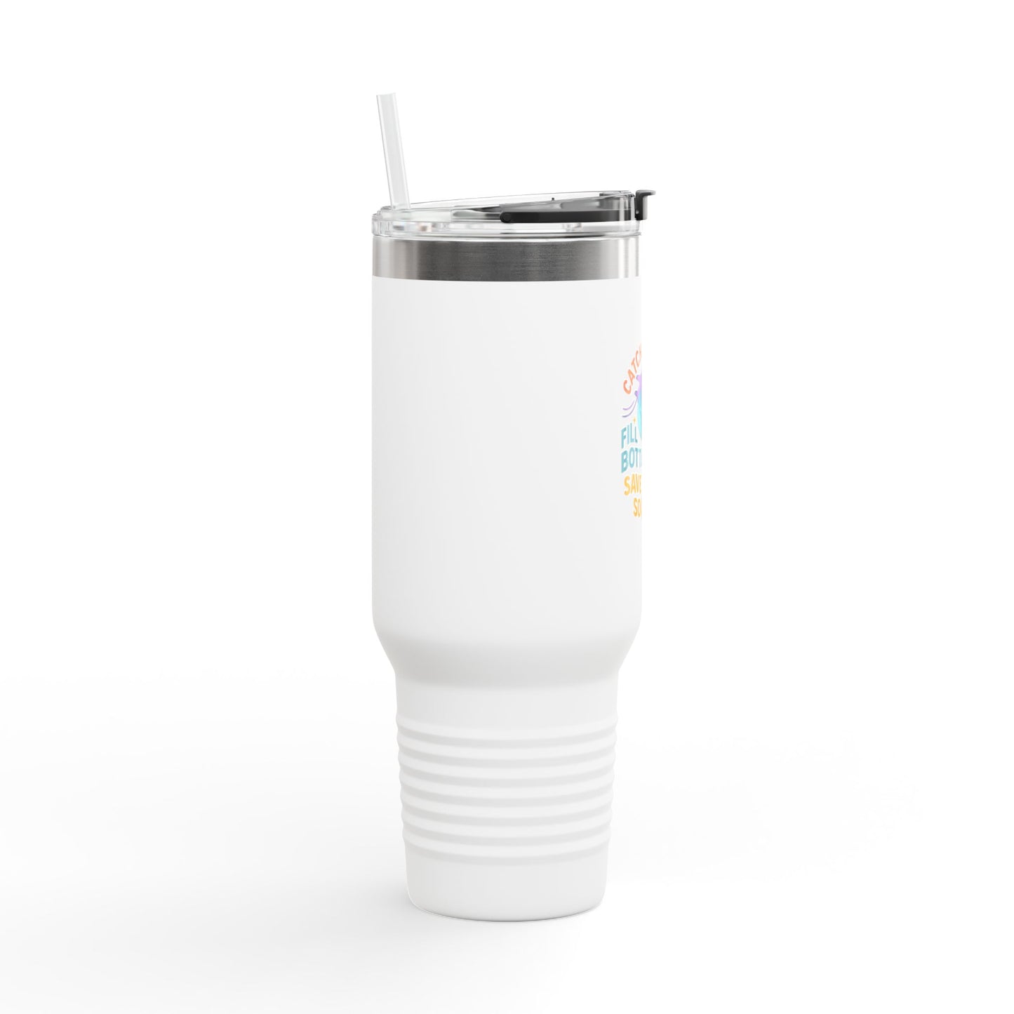 Catch Flights Travel Mug, 40oz Insulated Coffee Cup for Travelers, Unique Gift for Adventurers, Eco-Friendly Reusable Tumbler