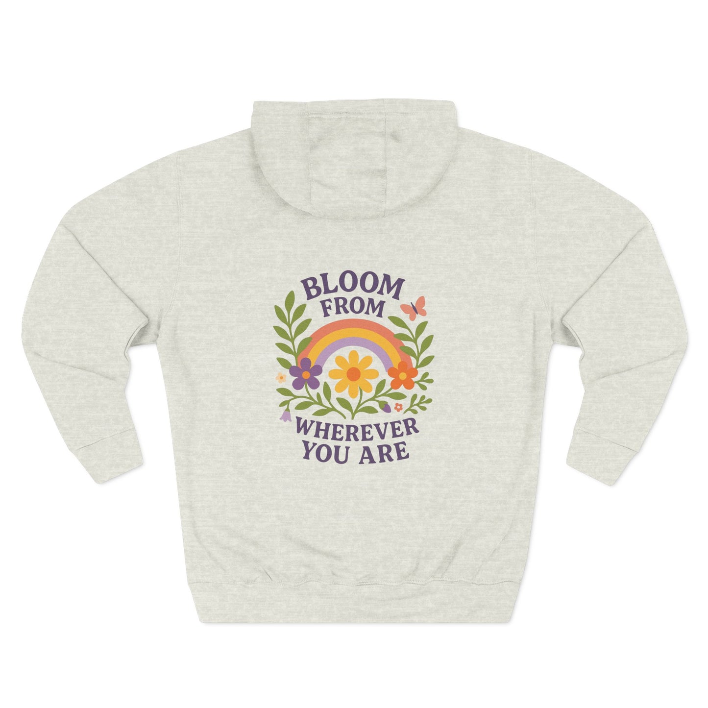 Bloom Wherever You Are Floral Fleece Hoodie