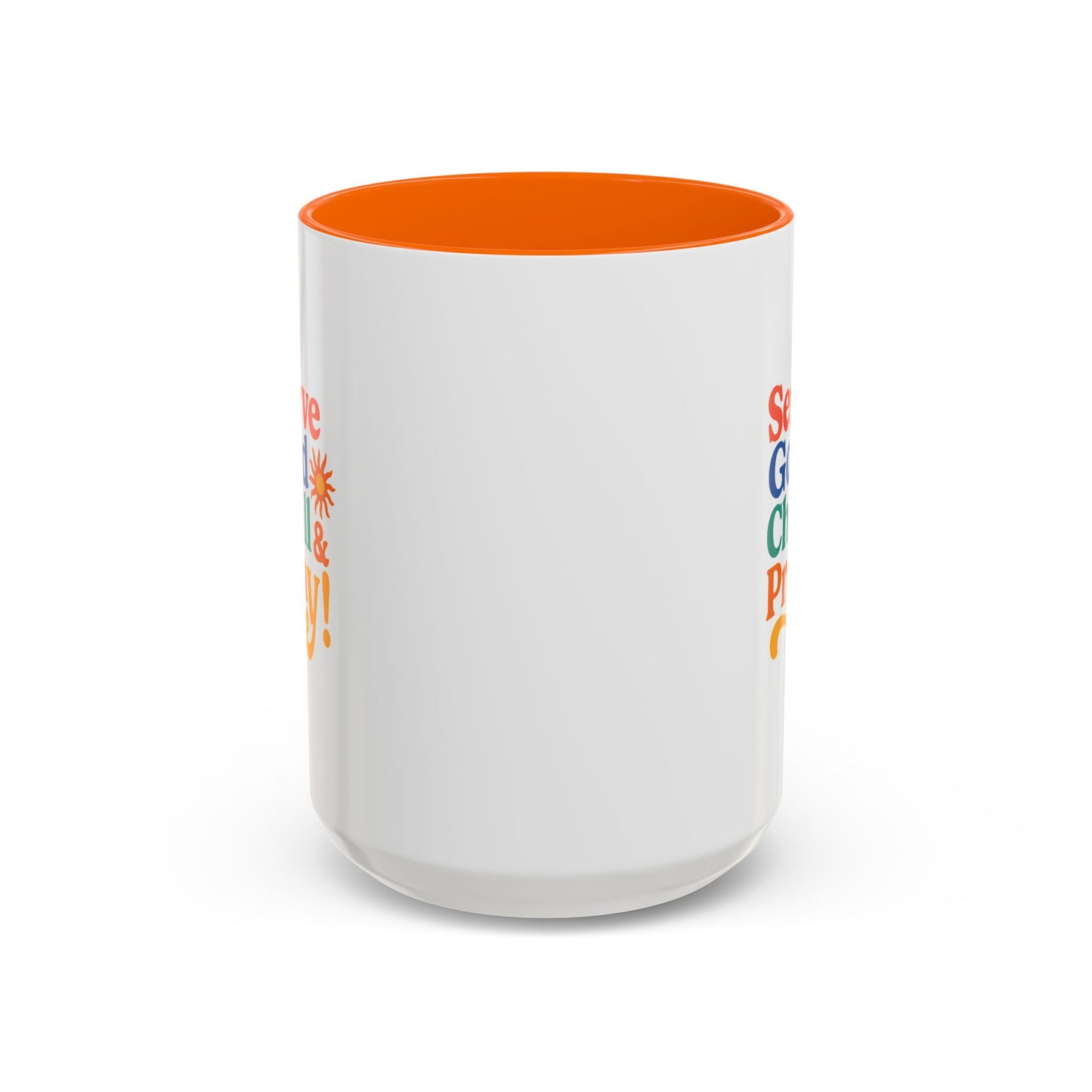 Colorful Inspirational Coffee Mug - Serve God Chill & Pray - Perfect for Gift, Relaxation, Daily Use, Coffee Lovers, Ceremonies