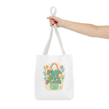 Faith-Inspired Tote Bag for Everyday Use, Shopping, Gifts, Beach, Eco-Friendly, Floral Design