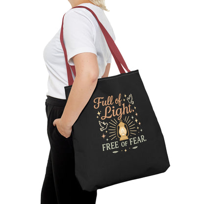 Full of Light Tote Bag, Inspirational Bag, Fearless Gift, Motivational Quote, Spiritual Tote, Everyday Accessory
