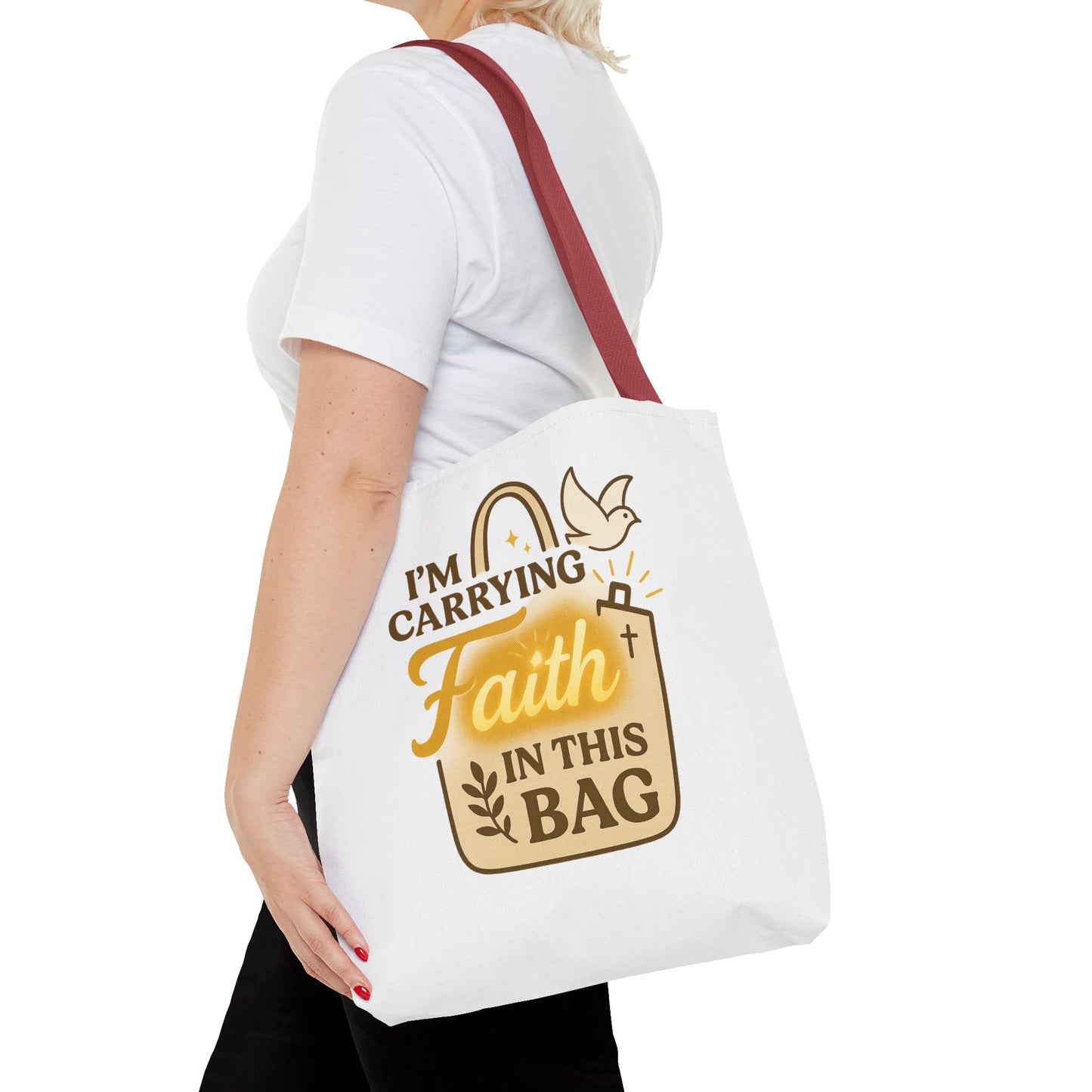 Faith Tote Bag - Inspirational Eco-Friendly Shopping Bag, Spiritual Gift, Slogan Bag, Motivational Purse
