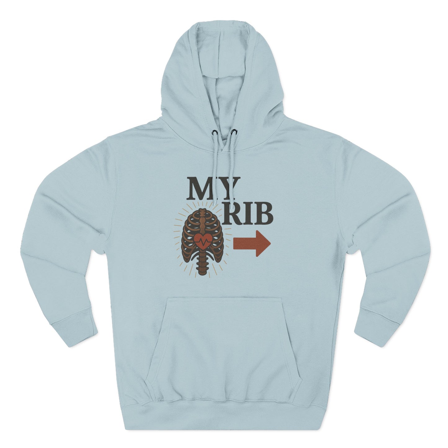 Heartfelt Rib Graphic Hoodie for Couples, Valentine's Day Gift, Matching Sweatshirt, Cozy Fleece, Romantic Style