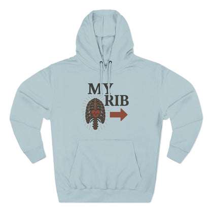 Heartfelt Rib Graphic Hoodie for Couples, Valentine's Day Gift, Matching Sweatshirt, Cozy Fleece, Romantic Style