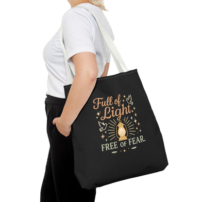 Full of Light Tote Bag | Inspirational Eco-Friendly Bag, Gift for Yoga Lovers, Spiritual Tote, Mindfulness, Fearless Accessory