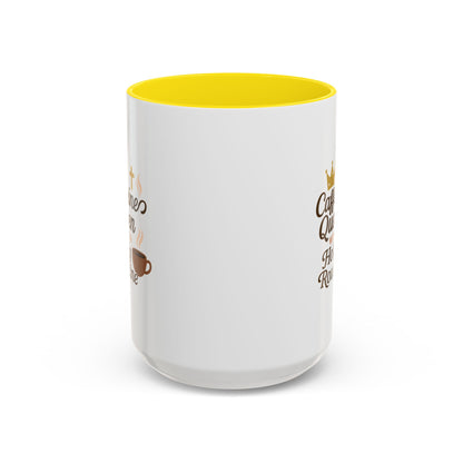 Caffeine Queen Coffee Mug | Holy Routine Gift, Inspirational Cup, Drinkware for Coffee Lovers, Motivational Mug, Morning Routine