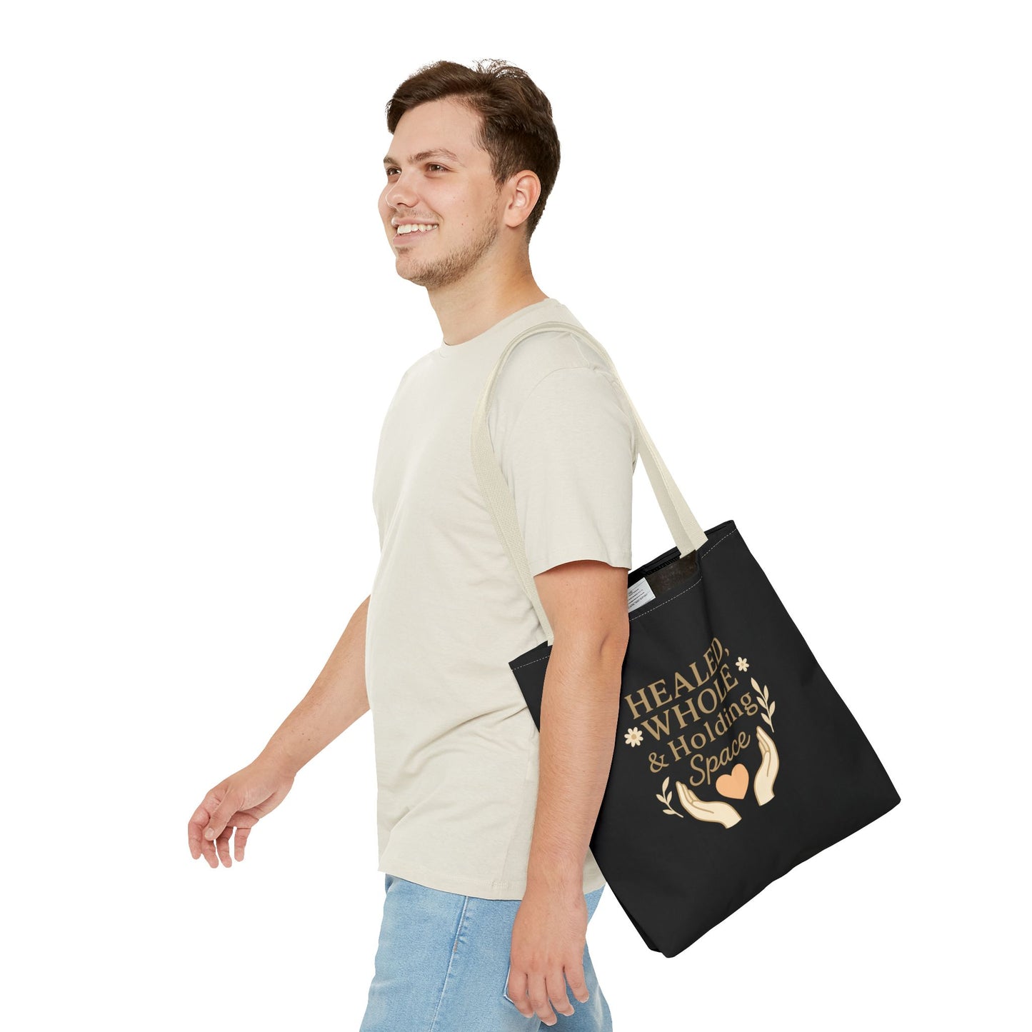 Spiritual Healing Tote Bag, Eco-Friendly Shopping Bag, Inspirational Gift, Reusable Market Tote, Mindfulness Carrier