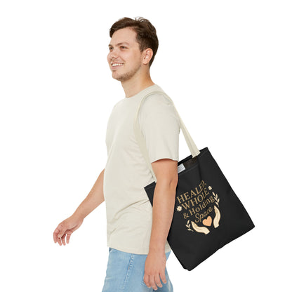 Spiritual Healing Tote Bag, Eco-Friendly Shopping Bag, Inspirational Gift, Reusable Market Tote, Mindfulness Carrier
