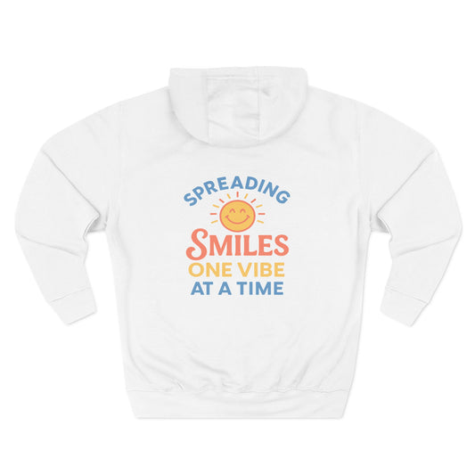 Spreading Smiles Fleece Hoodie - Fun, Comfortable, Cozy Sweatshirt for Happiness Lovers, Gift for Friends, Casual Wear, Everyday Joy