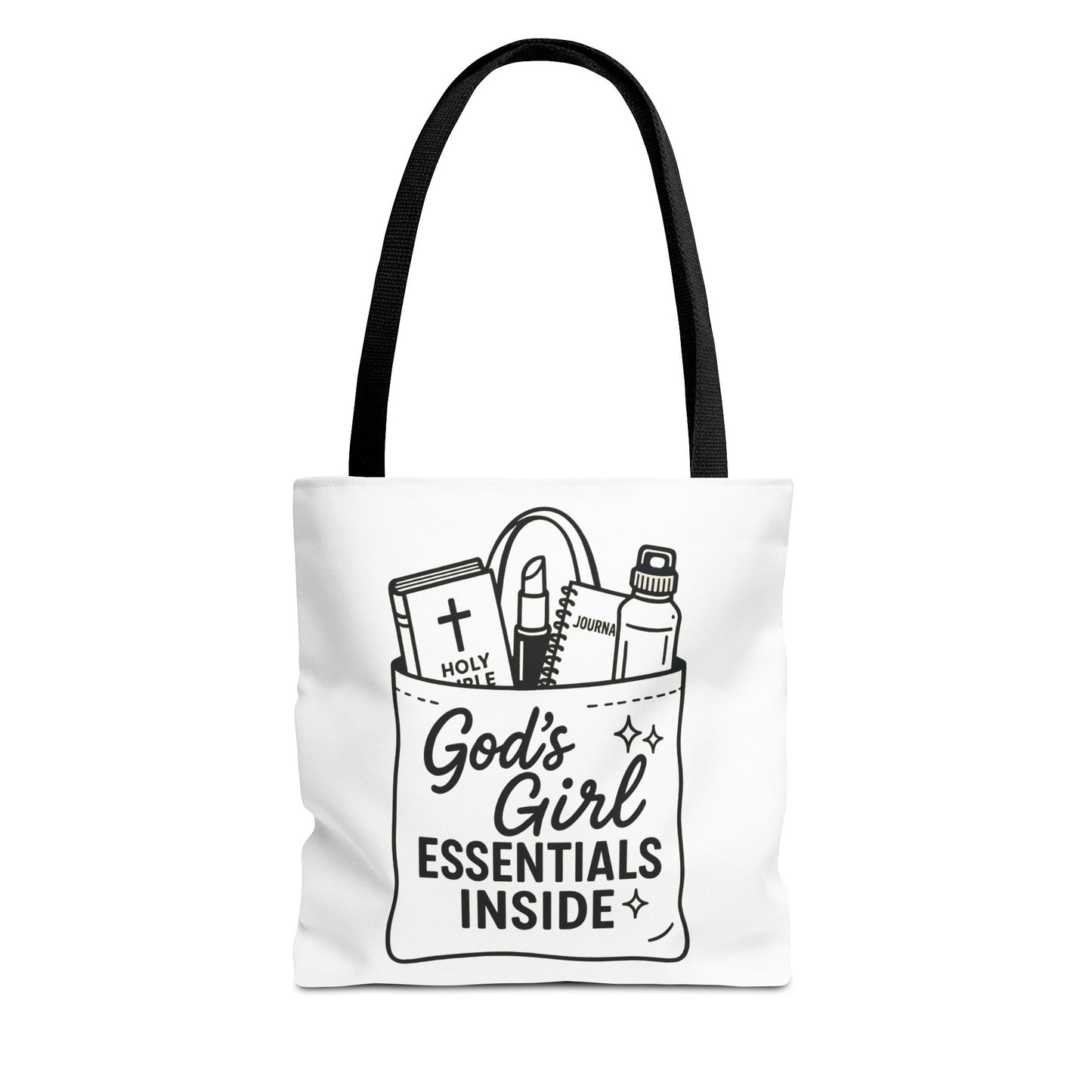 God's Girl Essentials Tote Bag | Motivational Bag for Women, Christian Gifts, Spiritual Tote, Everyday Purse, Faith-Inspired Accessory
