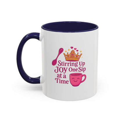 Joyful Accent Coffee Mug - 11/15oz, Colorful Sip Design, Perfect Gift for Coffee Lovers, Birthdays, Holidays, Housewarming