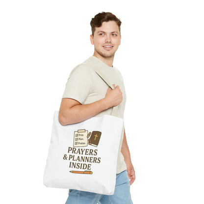 Inspirational Tote Bag for Planners, Blessed Gift for Organizers, Christian Prayer Tote, Everyday Carryall, Prayer & Planner Pouch