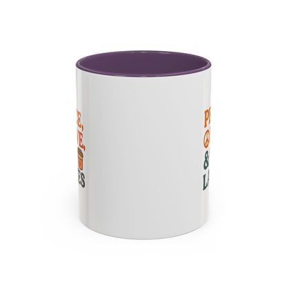 Peace, Love & Lattes Coffee Mug | Accent Mug for Coffee Lovers | Gift for Baristas, Friends, Home Decor, Kitchen Essentials