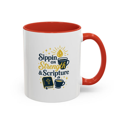 Inspirational Coffee Mug - Sippin' on Strength & Scripture - Perfect Gift for Coffee Lovers, Spiritual Growth, Daily Inspiration, [...]