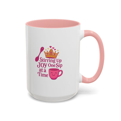 Joyful Crown Accent Coffee Mug | Perfect for Birthdays, Gifts, Home Decor, Coffee Lovers, Daily Motivation
