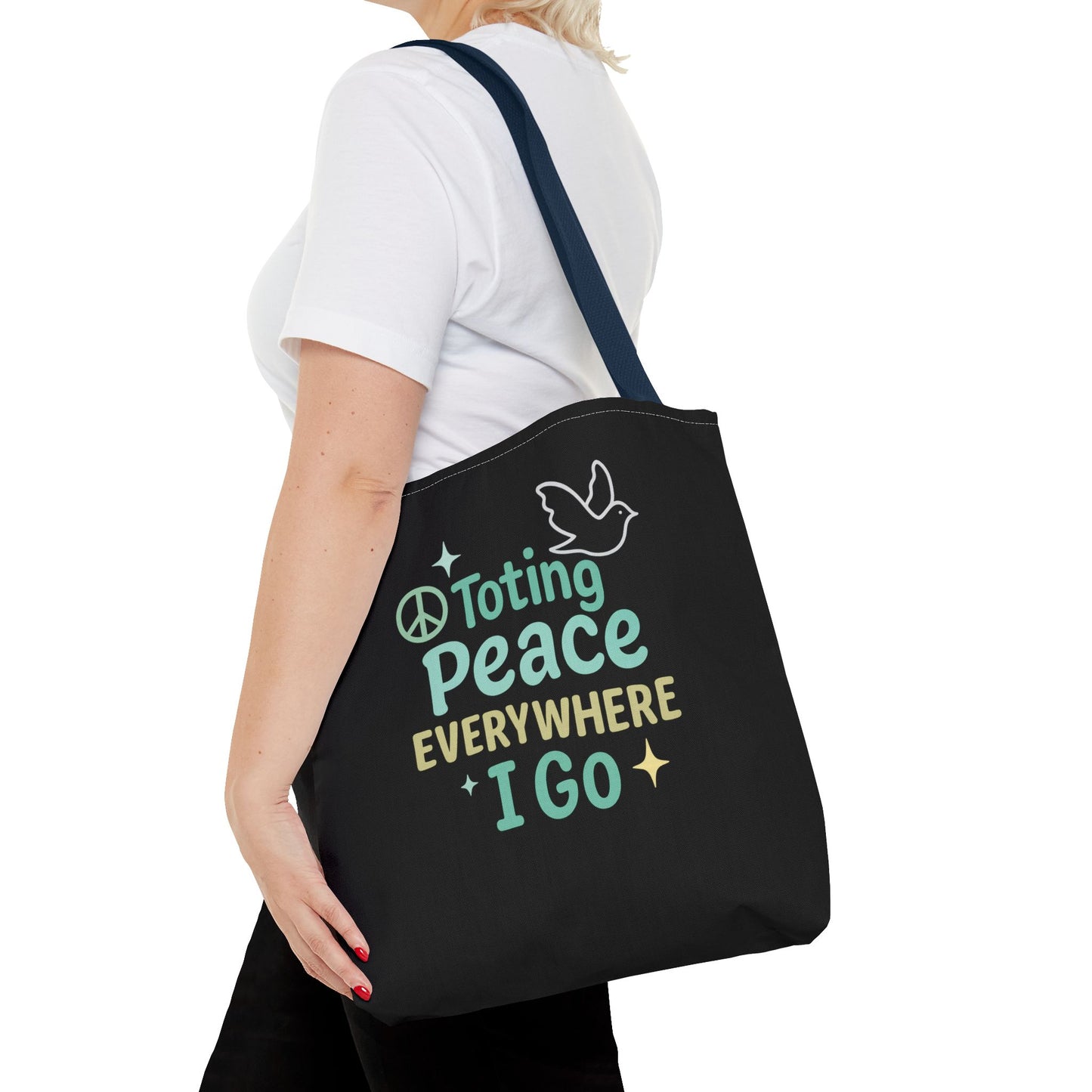 Peace-Themed Tote Bag Empower Your Journey, Eco-Friendly, Shopping, Beach, Gifts, Everyday Use