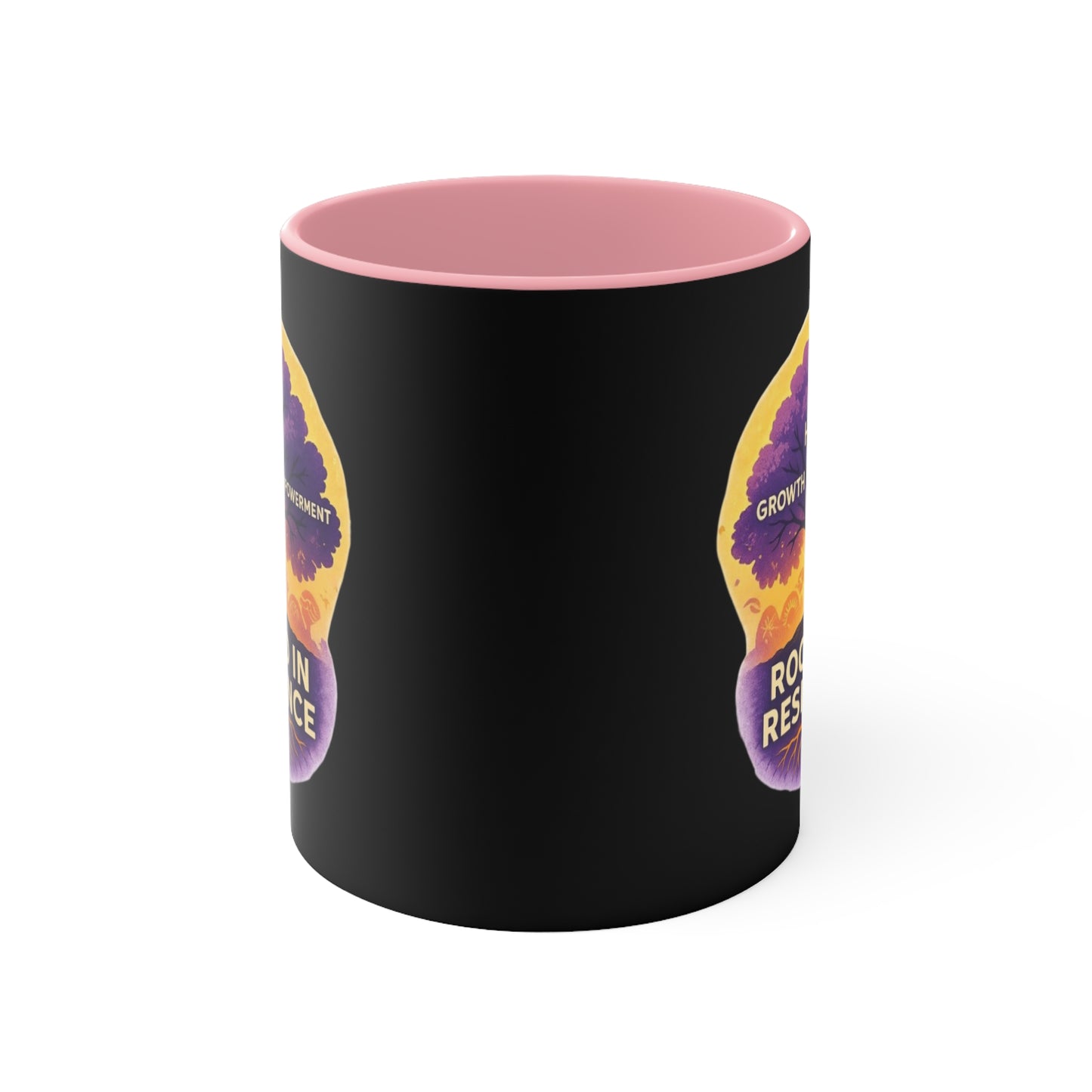 Accent Mug — Rooted in Resilience Tree Design (Hope • Growth • Empowerment)