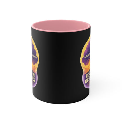 Accent Mug — Rooted in Resilience Tree Design (Hope • Growth • Empowerment)