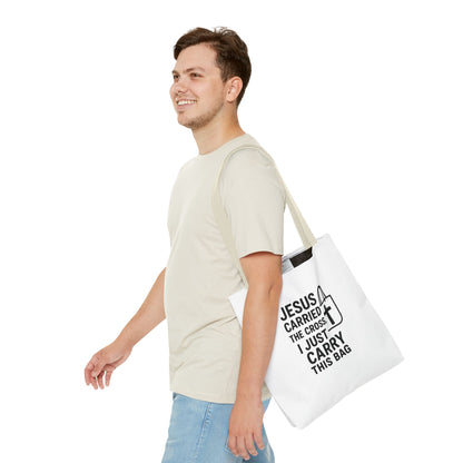 Christian Tote Bag - Jesus Carried the Cross, Everyday Use, Gift for Believers, Church Events, Eco-Friendly Shopping Bag