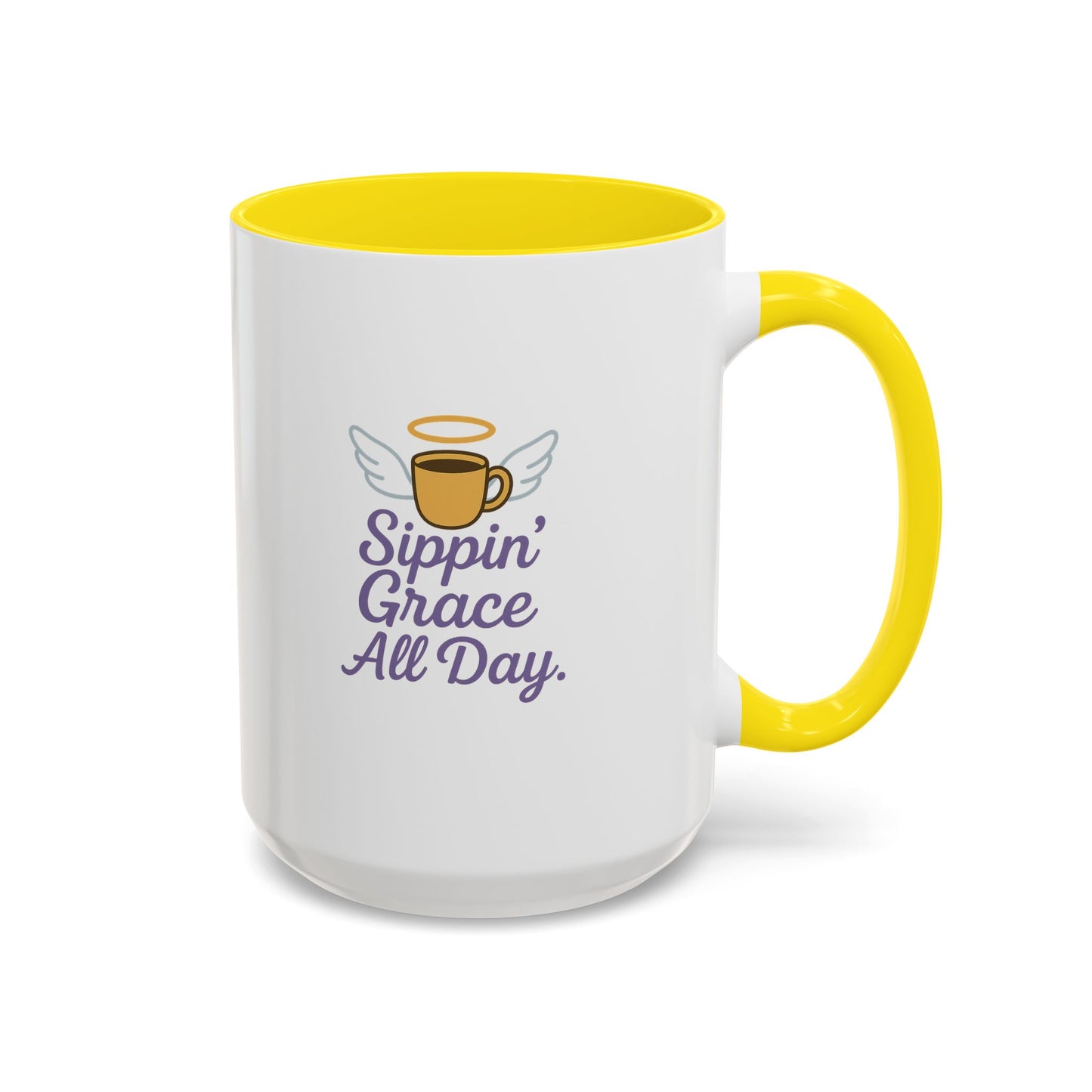 Sippin' Grace All Day Coffee Mug, Cute Coffee Cup, Inspirational Mug, Gift for Coffee Lovers, Perfect for Any Occasion