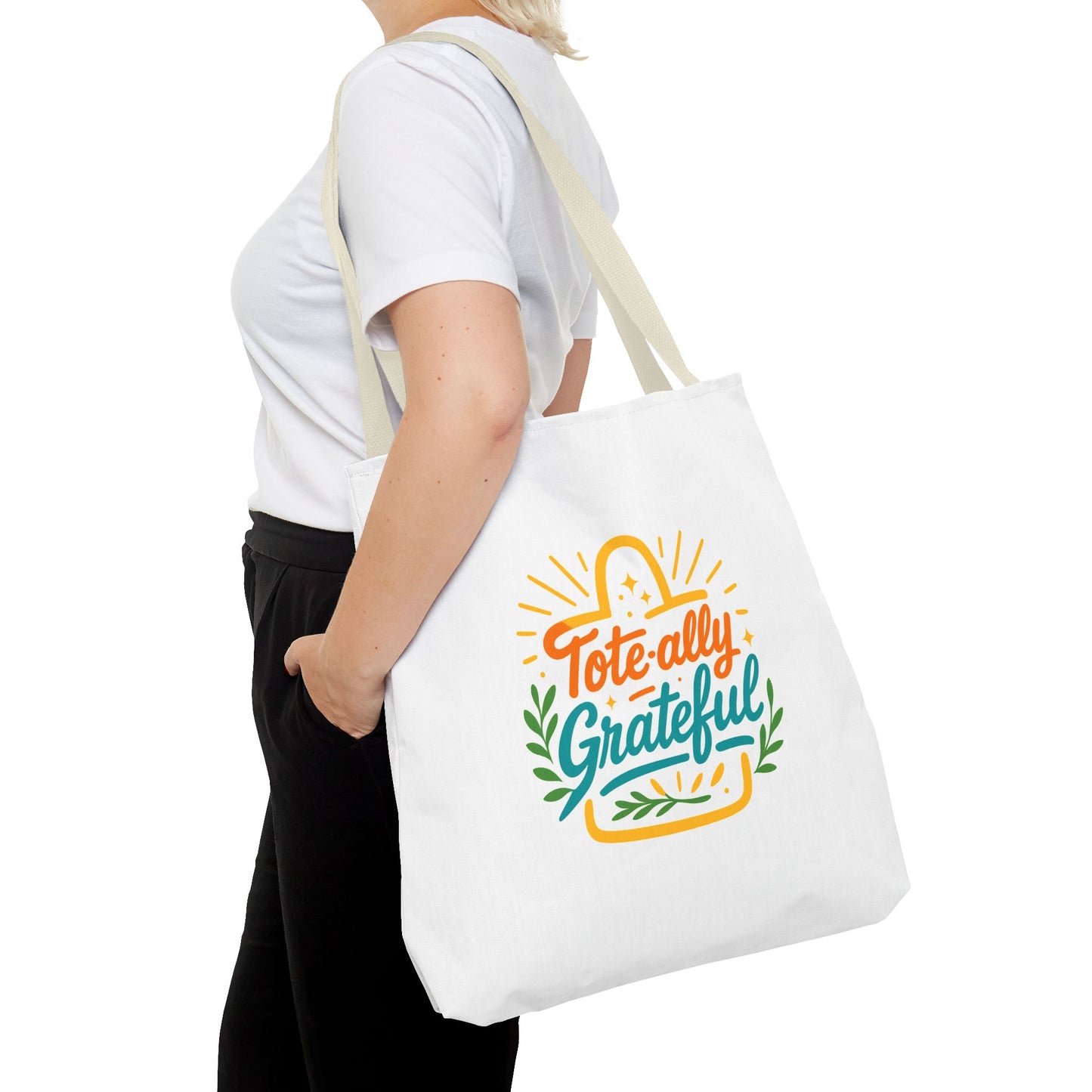Grateful Tote Bag, Eco-Friendly Shopping Bag, Gift for Mom, Stylish Carry-All, Perfect for Summer Adventures
