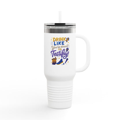 Testify Insulated Travel Mug, 40oz - Perfect for Coffee Lovers, Road Trips, Gifts for Him/Her, Unique Drinkware for Celebrations