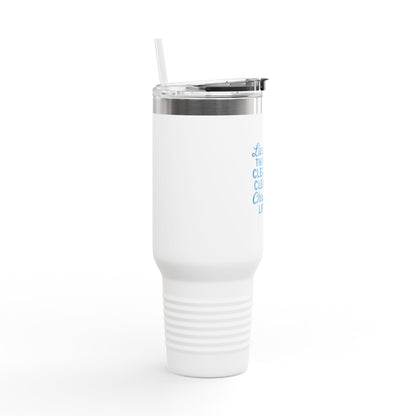 Living That Clean, Clear Christ Life - Inspirational Insulated Travel Mug, 40oz - Motivational Drinkware for Daily Refreshment, Perfect for Faith-Based Gifting, Eco-Friendly