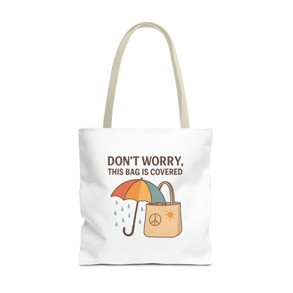 Waterproof Tote Bag - Don't Worry, This Bag Is Covered | Eco-Friendly, Beach, Gym, Shopping, Travel