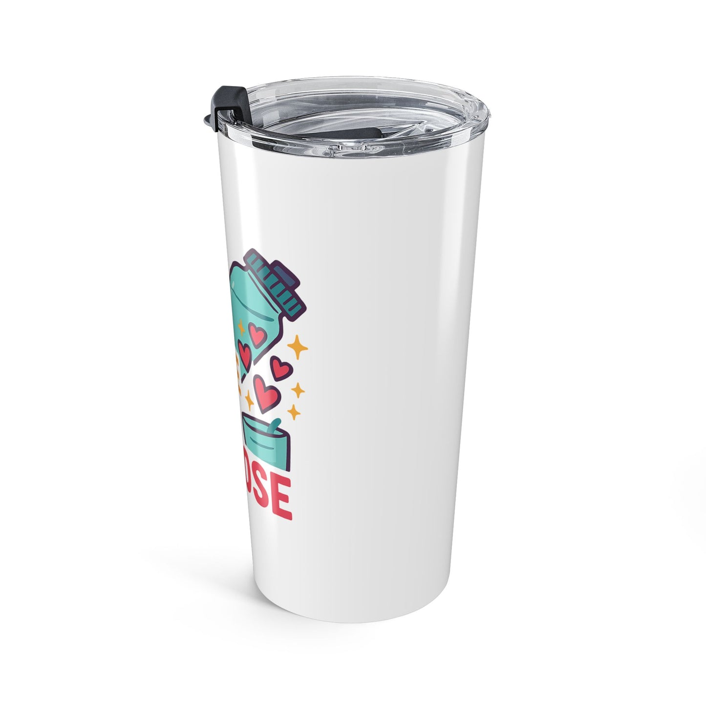 Colorful Motivational 20oz Tumbler - Fill Your Bottle with Purpose, Travel Mug, Insulated Drinkware, Gift for Fitness, Eco-Friendly [...]