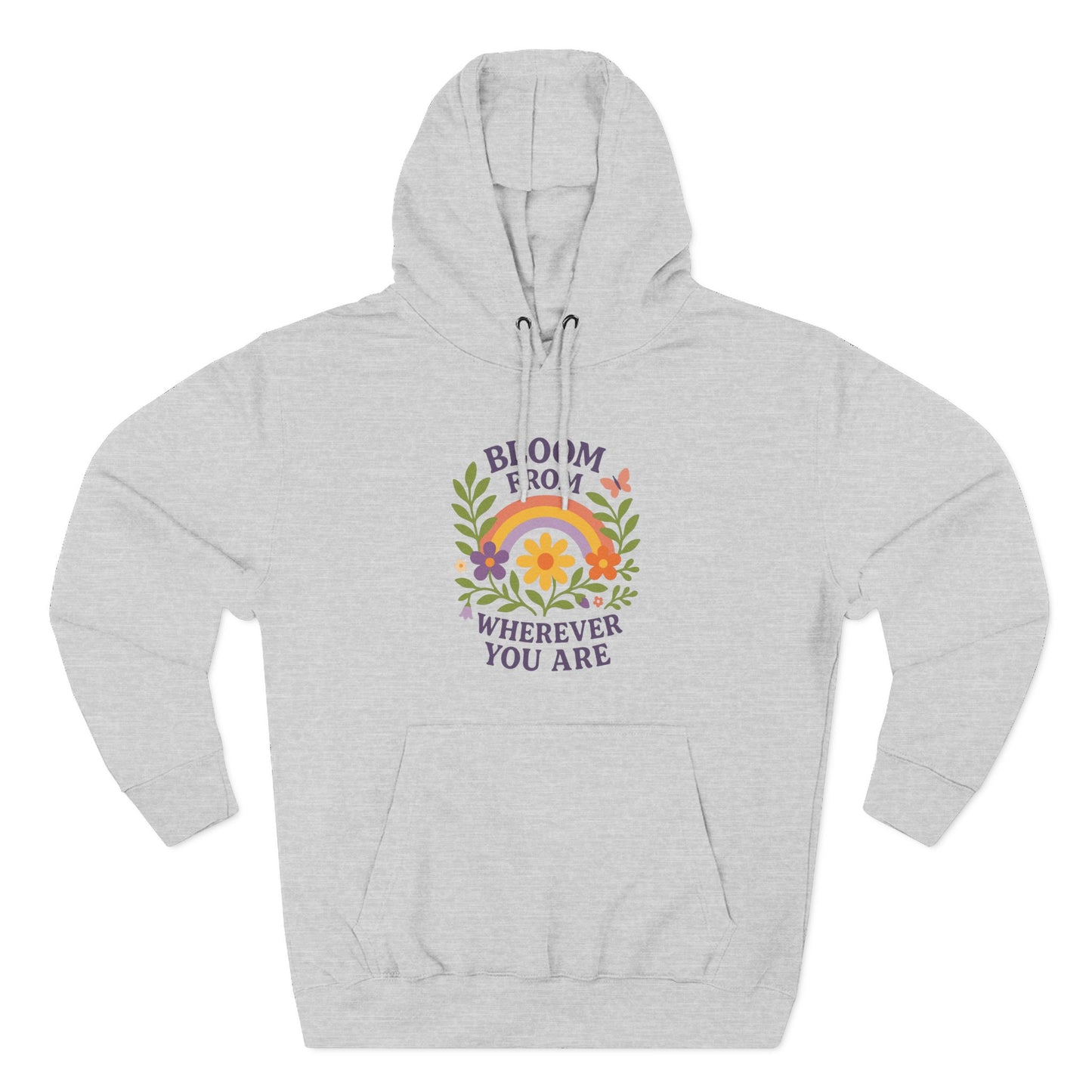 Bloom Wherever You Are Floral Fleece Hoodie