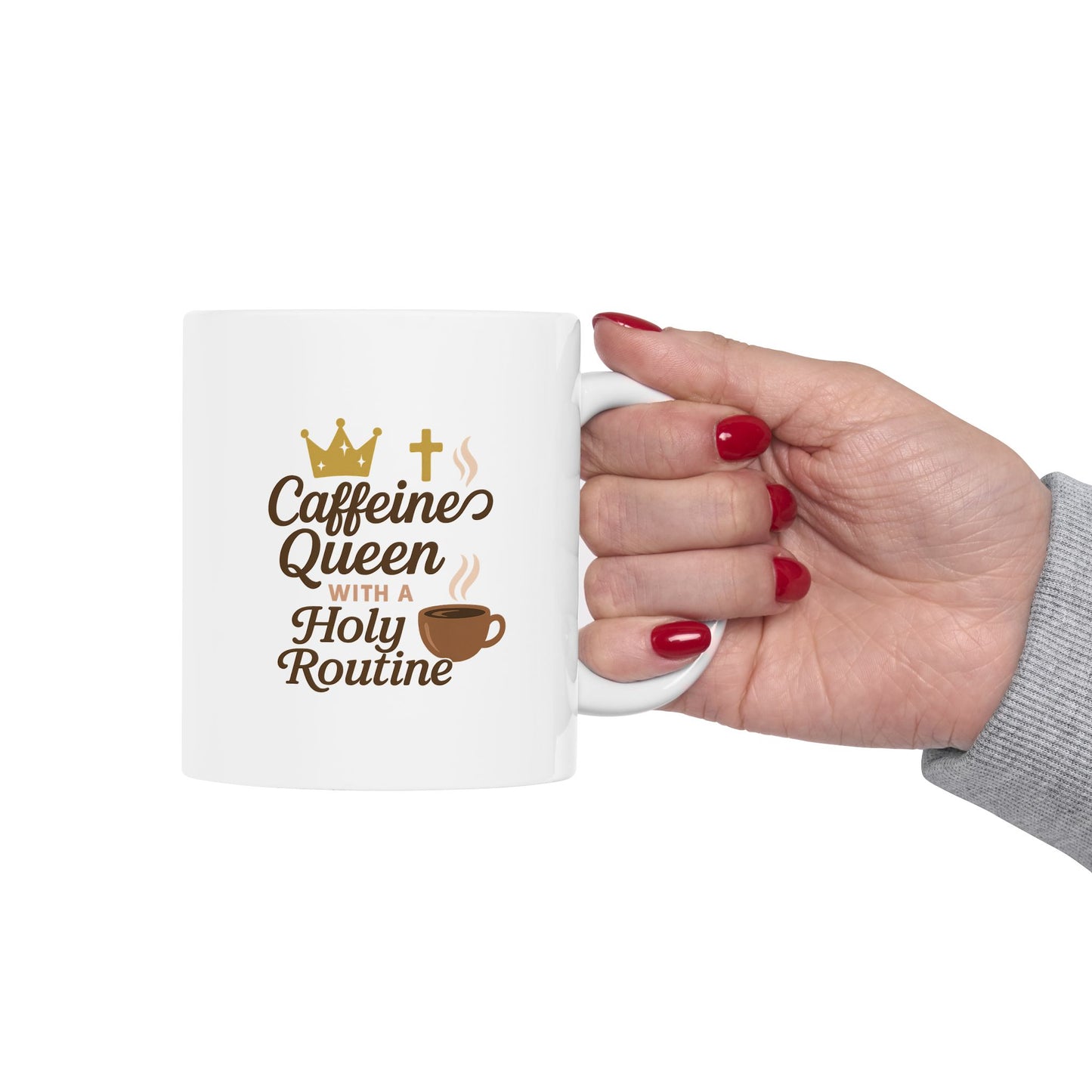 Ceramic Mug - Caffeines Queens - Cozy Coffee Quotes for Coffee Lovers, Cute Drinkware for Home, Perfect Gift for Birthdays, Holidays