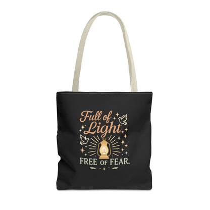 Full of Light Tote Bag, Inspirational Bag, Fearless Gift, Motivational Quote, Spiritual Tote, Everyday Accessory