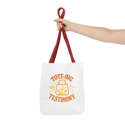 Testimony Tote Bag - Stylish AOP Bag for Daily Use, Perfect for Church, Casual Outings, or Gifts, Christian Tote, Inspirational Bag