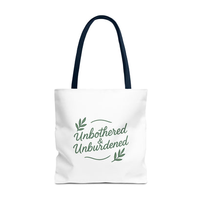 Unbothered & Unburdened Tote Bag, Everyday Tote, Eco-Friendly Bag, Gift for Her, Stylish Shopping Bag, Motivational Tote