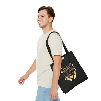 Spiritual Healing Tote Bag, Eco-Friendly Shopping Bag, Inspirational Gift, Reusable Market Tote, Mindfulness Carrier