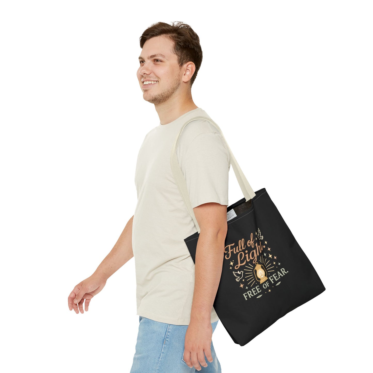 Full of Light Tote Bag, Inspirational Bag, Fearless Gift, Motivational Quote, Spiritual Tote, Everyday Accessory