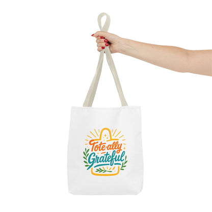 Grateful Tote Bag, Eco-Friendly Shopping Bag, Gift for Mom, Stylish Carry-All, Perfect for Summer Adventures