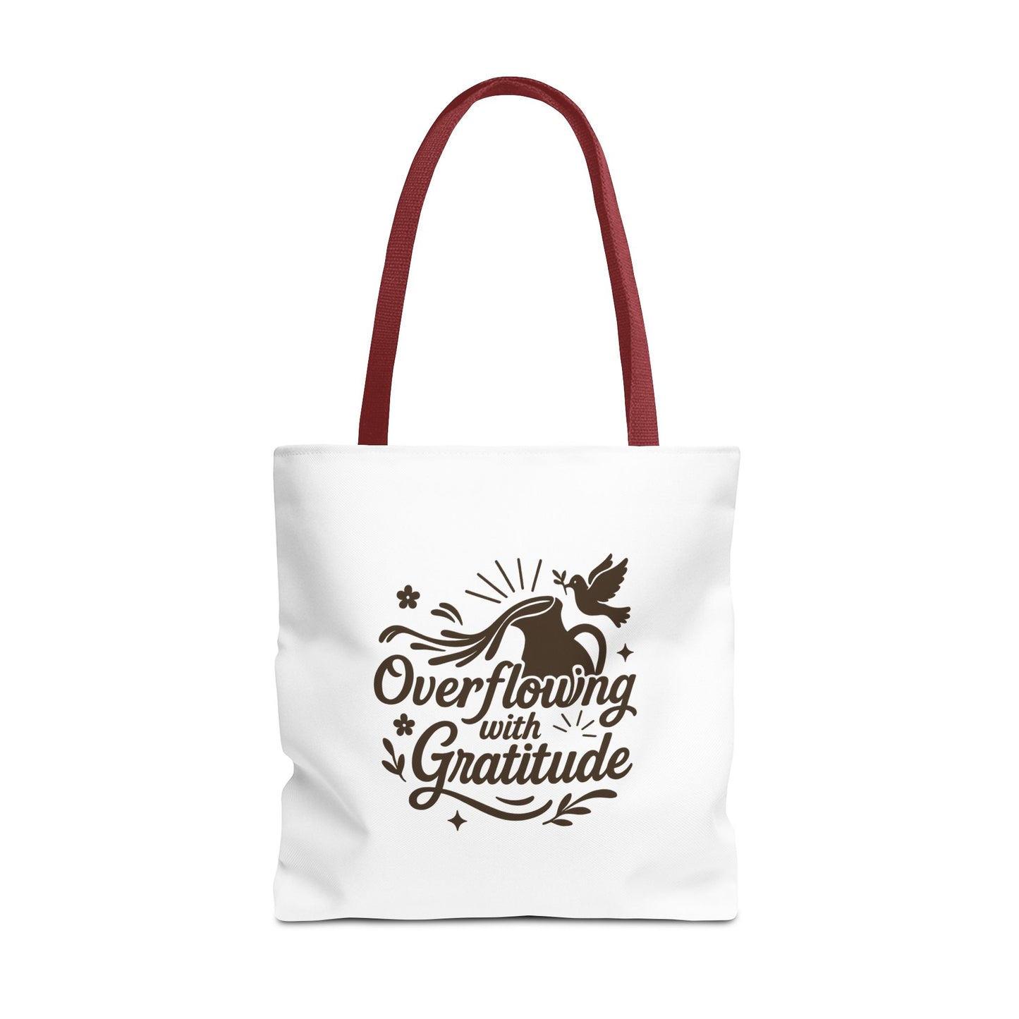 Overflowing with Gratitude Tote Bag - Eco-Friendly, Reusable Shopping Bag, Gift for Friends, Thank You Gift, Inspirational Design