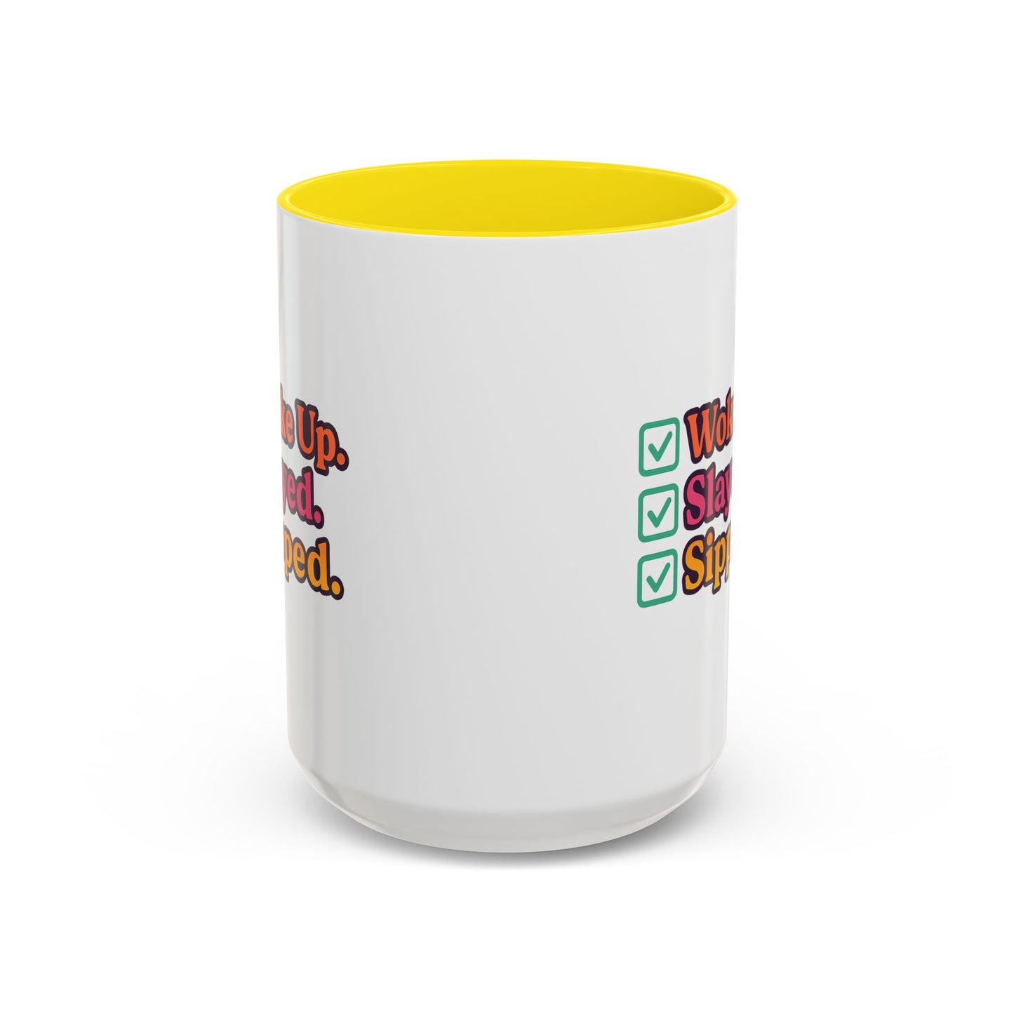 Woke Up Slayed Sipped Coffee Mug, Motivational Mug Gift, Fun Coffee Cup, Inspirational Office Mug, Morning Routine Mug